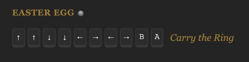 The easter egg hint in the help modal
